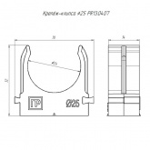 Крепеж-клипса атмосферостойкая быстрый монтаж в п/э d25 [упак.100шт] черная Промрукав