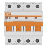 Автоматический выключатель ВА47-29 4Р 1А 4,5кА характеристика D TDM (автомат электрический)