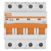 Автоматический выключатель ВА47-29 4Р 2А 4,5кА характеристика D TDM (автомат электрический)