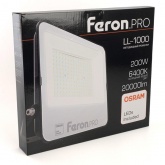 Прожектор светодиодный PRO LL-1000 200W 6400K 18000Lm IP65 черный алюминий Feron