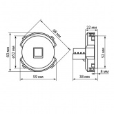 Розетка компьютерная Байкал RJ45 агат TDM