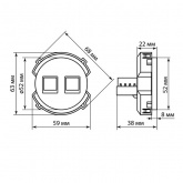 Розетка компьютерная двойная Байкал RJ45 фисташковый TDM