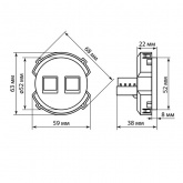 Розетка двойная Байкал RJ11+ RJ45 фисташковый TDM