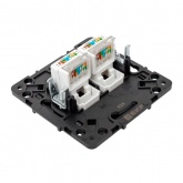 Механизм двойной компьютерной розетки EKF RJ45 кат.5 Стокгольм черный