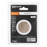 Переключатель трехклавишный TDM Байкал 16А 250В проходной бронза