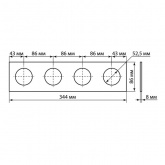 Рамка четверная TDM Байкал агат алюминий шлифованный