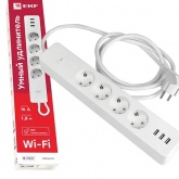 Умный удлинитель Connect Wi-Fi 16А c USB голосовые помощники Алиса и Маруся EKF