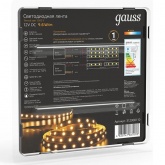 Лента светодиодная Gauss 2835/120-SMD 9.6W/m 12V DC теплый белый IP20 (упаковка 5м)
