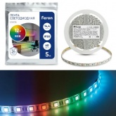 Светодиодная LED лента Feron LS606, 60SMD(5050)/м 14,4Вт/м 5м IP20 12V RGB