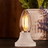 Лампа филаментная светодиодная свеча Rexant CN35 7,5Вт 2700K E27 600Лм диммируемая, прозрачная колба