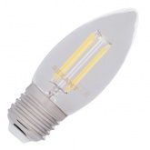 Лампа филаментная светодиодная свеча Rexant CN35 7,5Вт 4000K E27 600Лм диммируемая, прозрачная колба