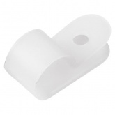 Кабельная скоба Rexant под винт 6 мм, белая [упаковка 50 шт]