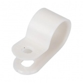 Кабельная скоба Rexant под винт 12 мм, белая [упаковка 50 шт]