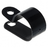 Кабельная скоба Rexant под винт 16 мм, черная [упаковка 50 шт]