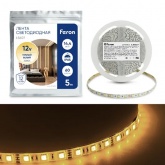 Светодиодная лента Feron LS607 60SMD(5050) 14.4W/m 12V IP65 5000х10х3.8mm 3000К теплый белый