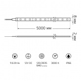 Лента светодиодная Gauss 2835/120-SMD 9.6W/m 12V DC теплый белый IP66 (упаковка 5м)