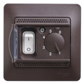 Термостат электронный теплого пола с датчиком +5 +50C 10A в сборе SE Glossa, шоколад