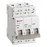 Автоматический выключатель EKF PROxima ВА 47-63N 8А 3P C 4,5кА (автомат электрический)