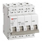 Автоматический выключатель EKF PROxima ВА 47-63N 4А 4P C 4,5кА (автомат электрический)