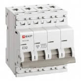 Автоматический выключатель EKF PROxima ВА 47-63N 32А 4P C 4,5кА (автомат электрический)