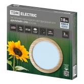 Светильник светодиодный TDM накладной круг Даунлайт СПО 18 Вт 4000К (сосна) 225х32мм