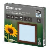 Светильник светодиодный TDM накладной квадрат Даунлайт СПО 18 Вт 4000К (венге) 225х225х32мм