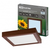 Светильник светодиодный TDM накладной квадрат Даунлайт СПО 18 Вт 4000К (венге) 225х225х32мм