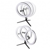 Лампа кольцевая светодиодная 16W 2700-6400К/RGB 30см настольный штатив ПДУ/диммер крепление телефона