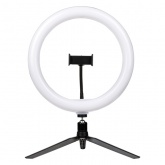 Лампа кольцевая светодиодная 16W 2700-6400К/RGB 30см настольный штатив ПДУ/диммер крепление телефона
