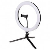Лампа кольцевая светодиодная 16W 2700-6400К/RGB 30см настольный штатив ПДУ/диммер крепление телефона