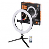 Лампа кольцевая светодиодная 16W 2700-6400К/RGB 30см настольный штатив ПДУ/диммер крепление телефона