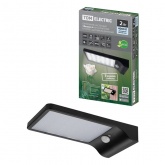 Светильник фасадный TDM Феникс 4 на солнечной батарее 2W IP65 с датчиком движения, черный, пластик