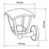 Светильник садово-парковый TDM Сити НБУ 07-60-001 У1 4-х гранник настенный вверх черный