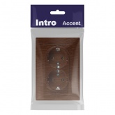 Розетка Intro Accent 2X2P+E Schuko 16А-250В IP20 венге 6-205-10