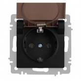 Розетка Intro Accent 2P+E Schuko с крышкой 16А-250В IP20 антрацит 6-203-05