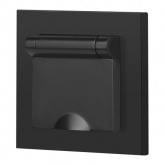 Розетка Intro Accent 2P+E Schuko с крышкой 16А-250В IP20 антрацит 6-203-05