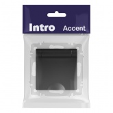 Розетка Intro Accent 2P+E Schuko с крышкой 16А-250В IP20 антрацит 6-203-05
