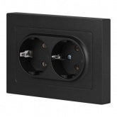 Розетка Intro Accent 2X2P+E Schuko 16А-250В IP20 антрацит 6-205-05