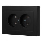 Розетка двойная Intro Accent 2х2P 16А-250В IP20 антрацит 6-204-05