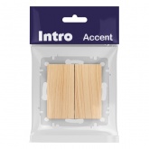 Выключатель двойной Intro Accent 10А-250В IP20 сосна 6-104-11