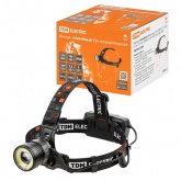 Фонарь налобный TDM 12 аккумуляторный 5W CREE + 3W COB Li-Ion 3,7V 2x18650 2,4Ah 650Lm USB