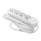 Удлинитель EKF Эксперт 4х2P+PE с выключателем 3м 3х1мм2 16А/3,5Вт белый