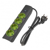 Удлинитель JazzWay ET-04-300G 4х2Р+Е 3м 3х1 мм2 16А с выключателем серый