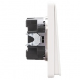 Выключатель одноклавишный с подсветкой Kranz Miele Round 10А с рамкой перламутр