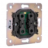 Выключатель одноклавишный с подсветкой Kranz Miele Round 10А с рамкой перламутр