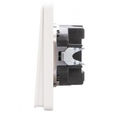 Выключатель одноклавишный с подсветкой Kranz Miele Round 10А с рамкой перламутр