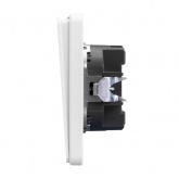 Выключатель двухклавишный Kranz Miele Round 10А с рамкой перламутр