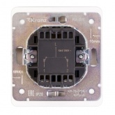 Выключатель двухклавишный Kranz Miele Round 10А с рамкой перламутр