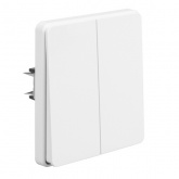 Выключатель двухклавишный Kranz Miele Round 10А с рамкой перламутр