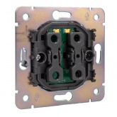 Выключатель двухклавишный с подсветкой Kranz Miele Round 10А с рамкой перламутр